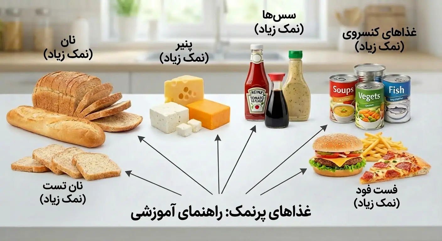 منابع پنهان نمک در رژیم غذایی روزانه